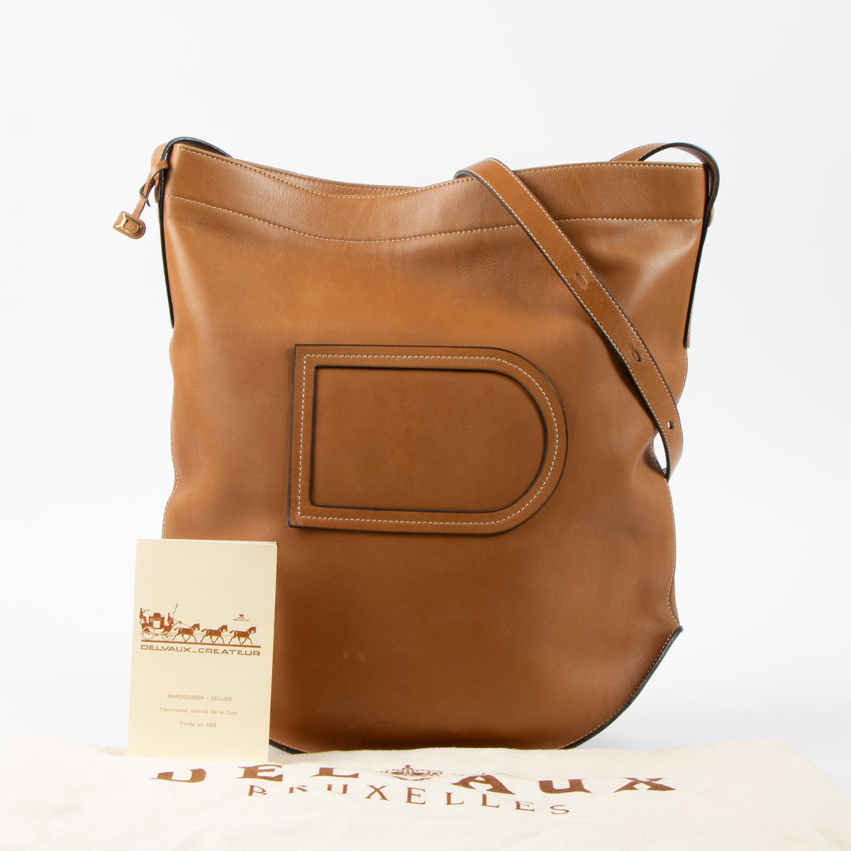 Shop this authentic Delvaux Cognac Pin Shoulder bag Pre-Loved on Labellov.com