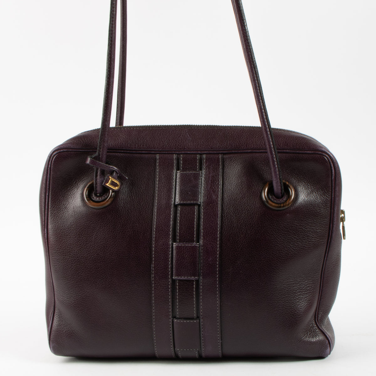 Shop this authentic Delvaux Aubergine Sisal Shoulder bag Pre-loved on Labellov.com