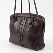 Shop this authentic Delvaux Aubergine Sisal Shoulder bag Pre-loved on Labellov.com
