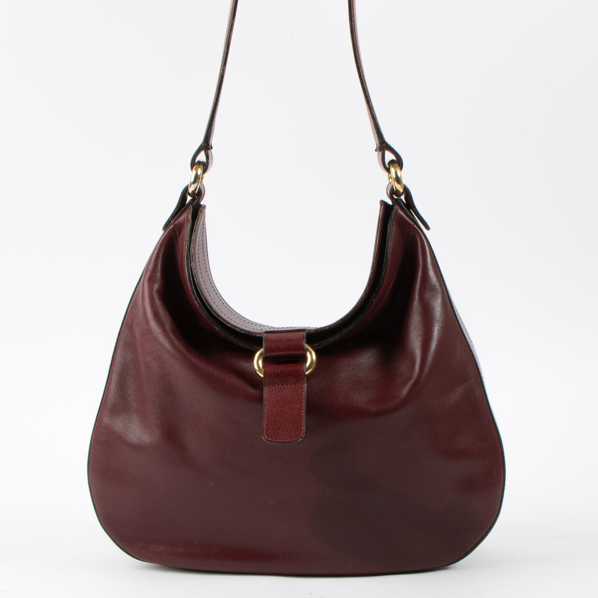 Shop this authenic Delvaux Vintage Burgundy Hobo Bag Pre-Loved on Labellov.com
