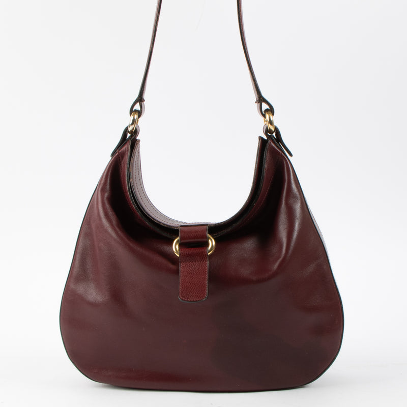 Shop this authenic Delvaux Vintage Burgundy Hobo Bag Pre-Loved on Labellov.com
