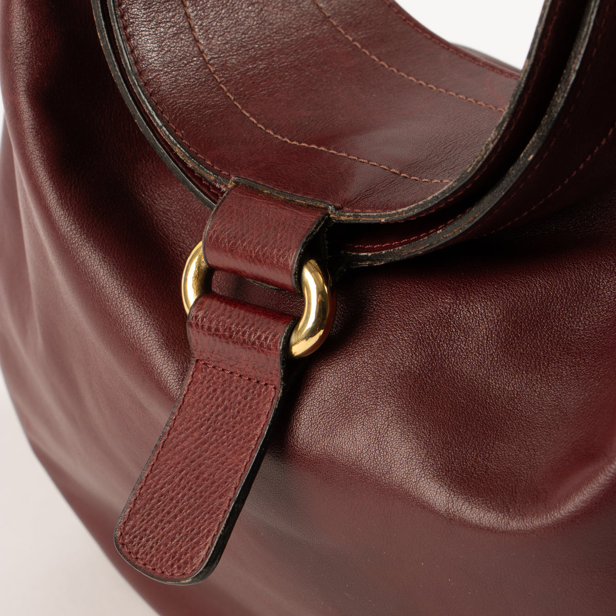 Shop this authenic Delvaux Vintage Burgundy Hobo Bag Pre-Loved on Labellov.com