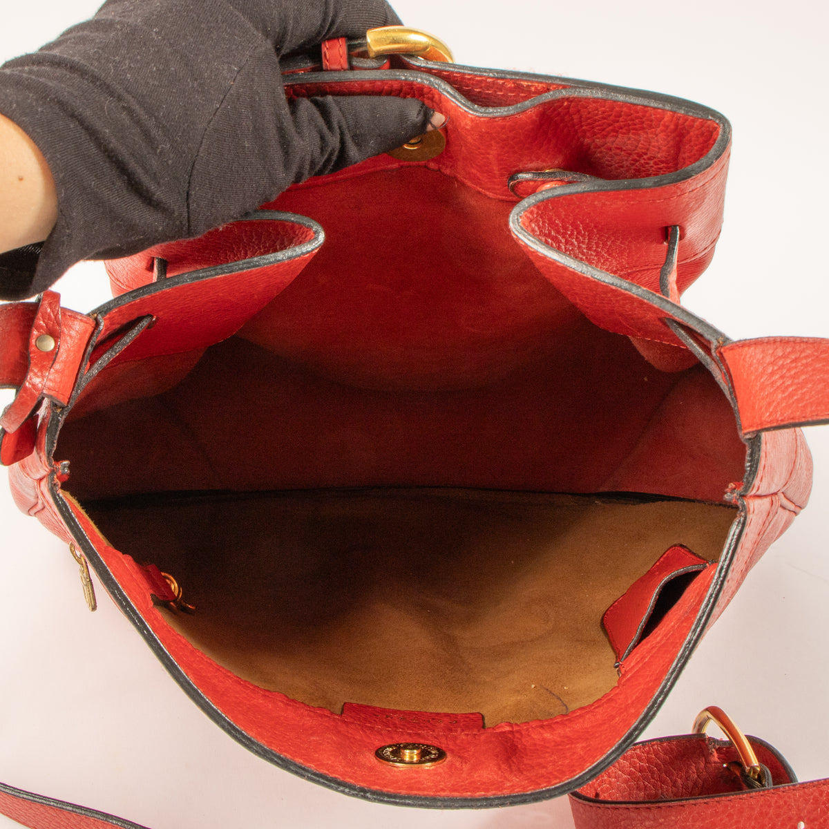 Shop this authentic Delvaux Red Nomade Shoulder Bag Pre-Loved on Labellov.com