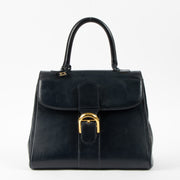 Shop this authentic Delvaux Vintage Blue Box Calf Brillant MM Bag Pre-Loved on Labellov.com