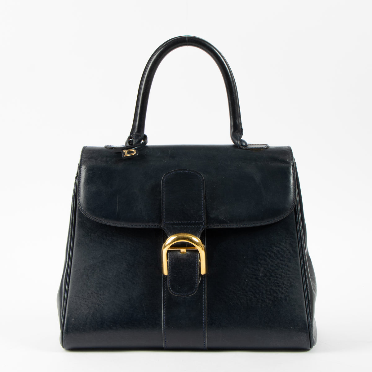 Shop this authentic Delvaux Vintage Blue Box Calf Brillant MM Bag Pre-Loved on Labellov.com