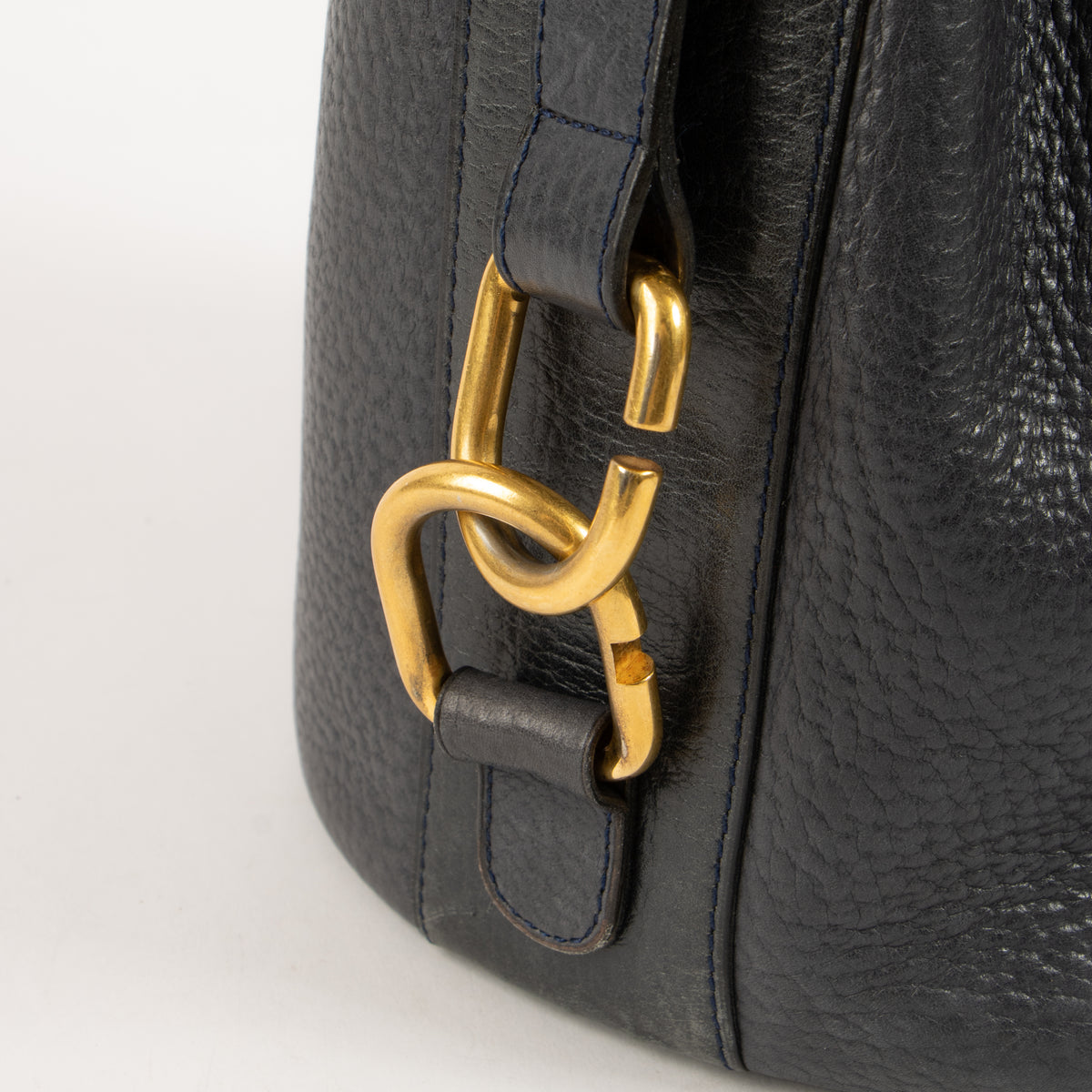 Shop this authentic Delvaux Blue Gibus Bucket Bag Pre-loved on Labellov.com
