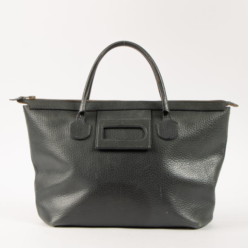 Delvaux Vintage Blue Leather Tote Bag