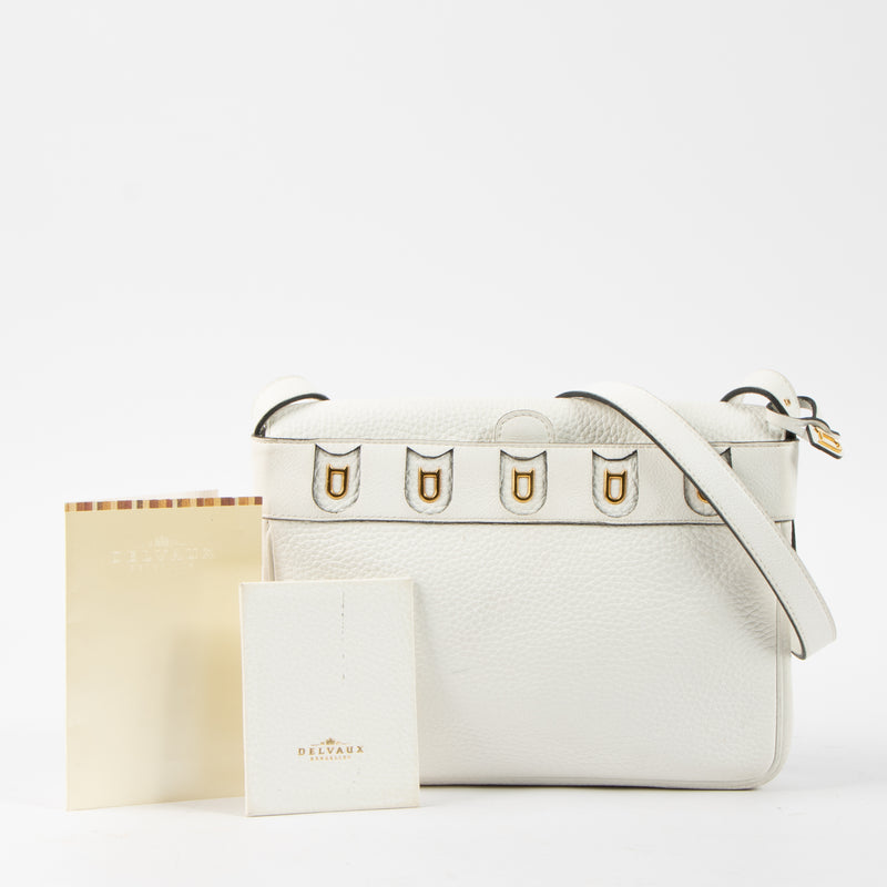 Shop this authentic Delvaux White Frimaire Crossbody Pre-loved on Labellov.com