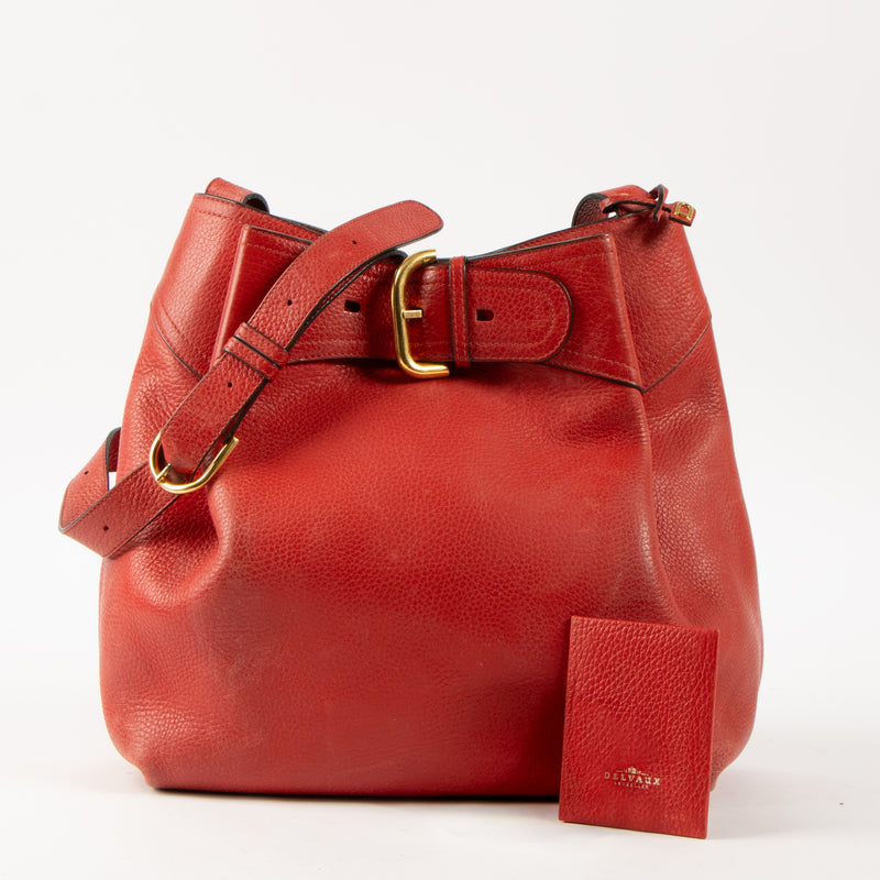 Delvaux Red Nomade Shoulder Bag