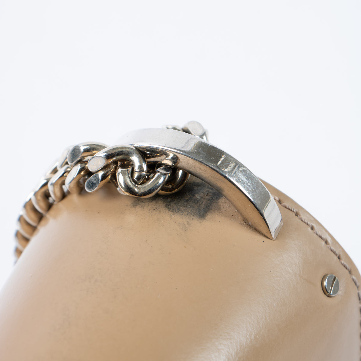 Shop this authentic Jimmy Choo Chrome Spazzolato Lockett Petite Bag Pre-Loved on Labellov.com