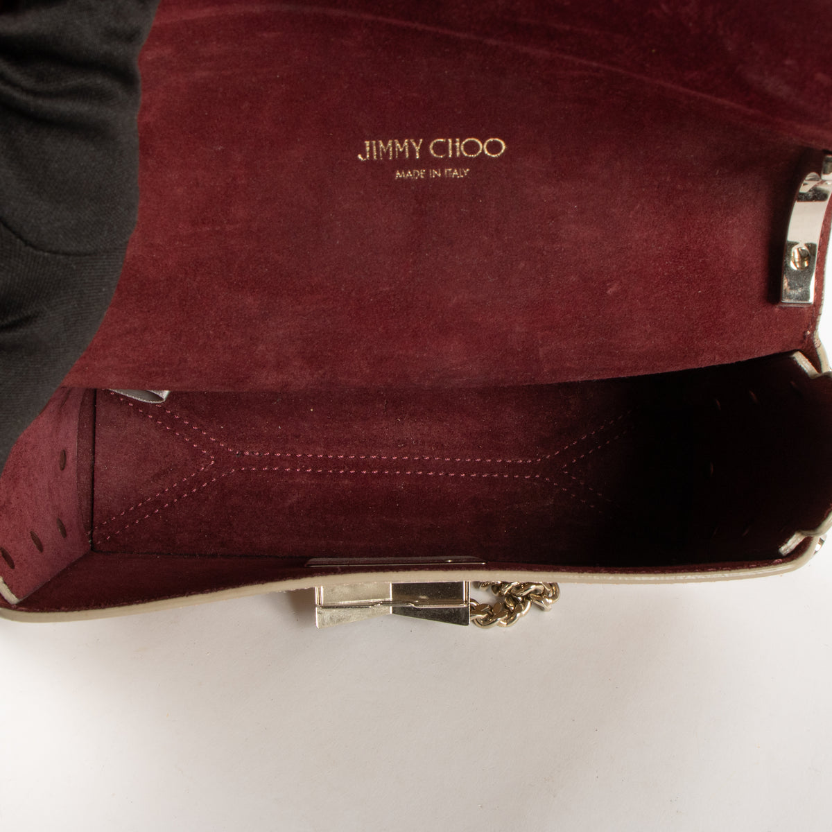 Shop this authentic Jimmy Choo Chrome Spazzolato Lockett Petite Bag Pre-Loved on Labellov.com