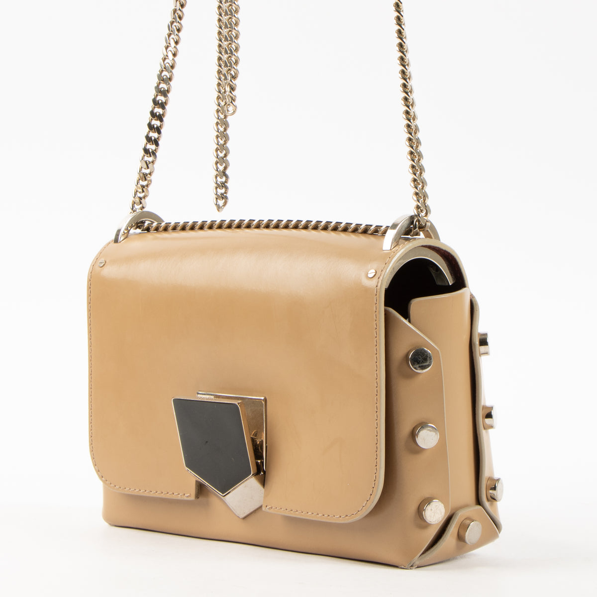 Shop this authentic Jimmy Choo Chrome Spazzolato Lockett Petite Bag Pre-Loved on Labellov.com
