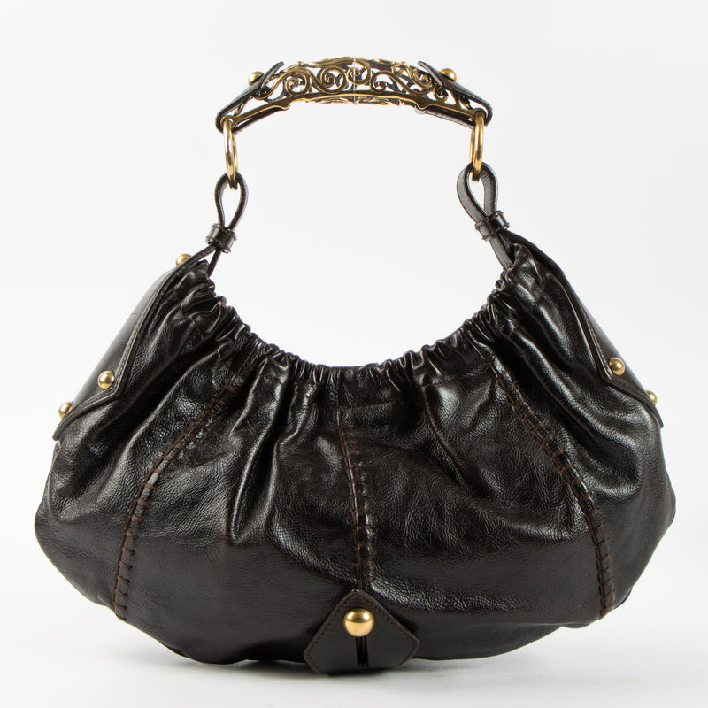 Shop this authentic Saint Laurent Dark Brown Mombasa Vincennes Small Bag pre-loved on labellov.com