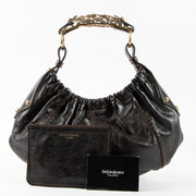 Shop this authentic Saint Laurent Dark Brown Mombasa Vincennes Small Bag pre-loved on labellov.com