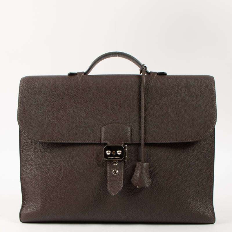 Shop this authentic luxury Hermès Sac A Depeches Light I-37 Ebene Togo PHW Pre-loved on Labellov.com