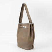 Shop this authentic Hermès So Kelly 22 Etoupe Clemence PHW pre-loved on Labellov.com