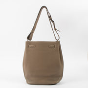 Shop this authentic Hermès So Kelly 22 Etoupe Clemence PHW pre-loved on Labellov.com