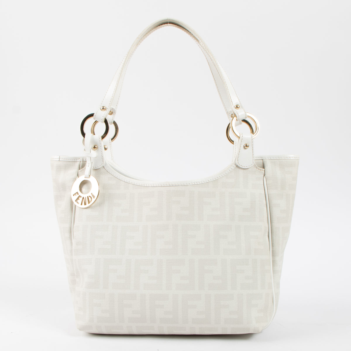 Fendi White FF Chef Tote Bag