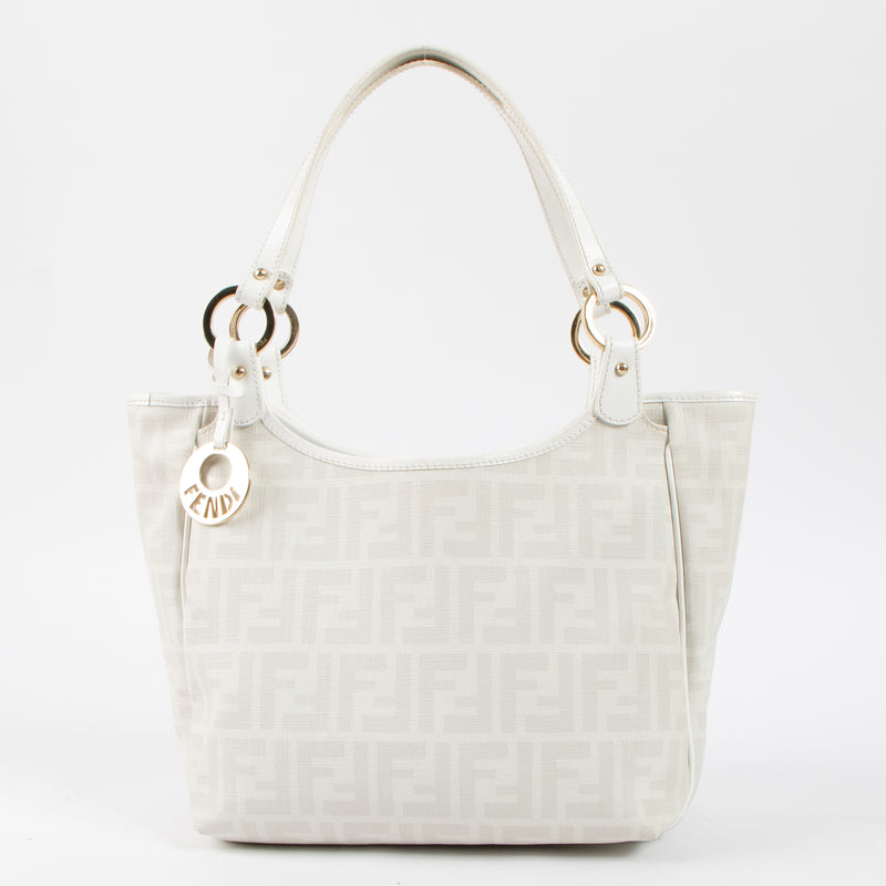 Fendi White FF Chef Tote Bag