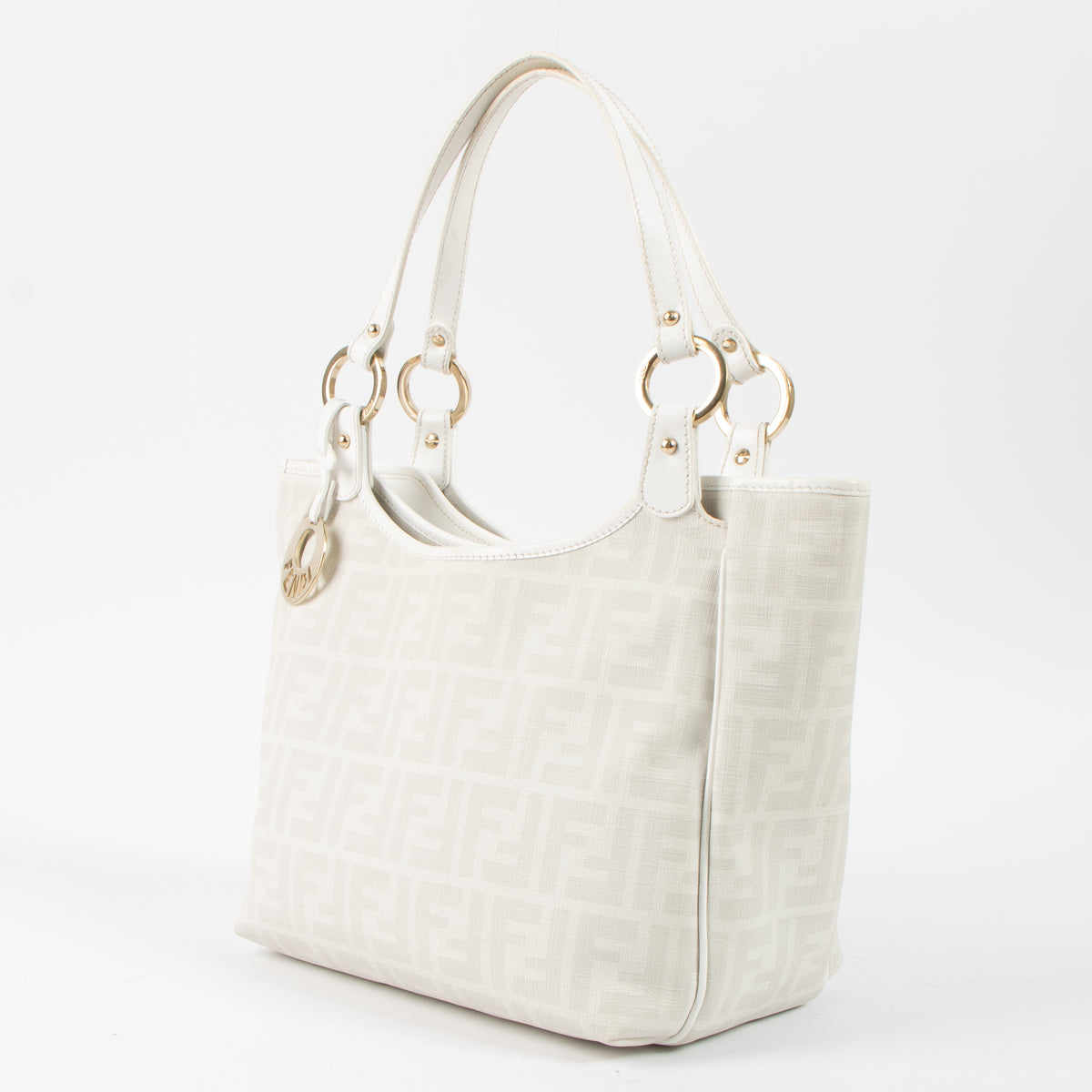 Fendi White FF Chef Tote Bag