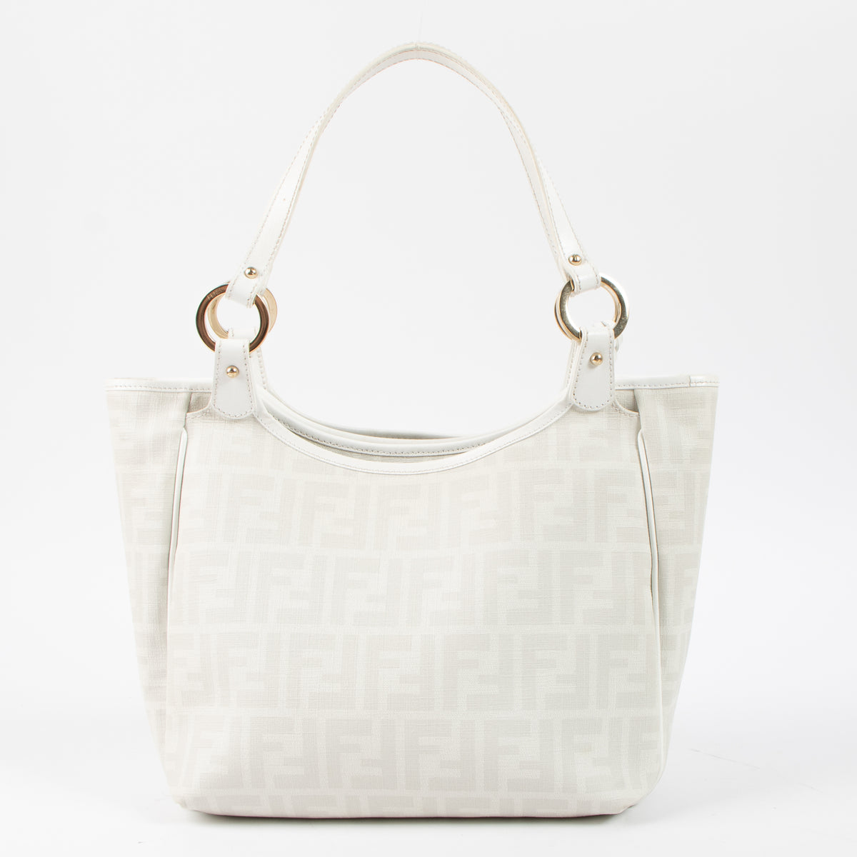 Fendi White FF Chef Tote Bag
