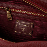 Shop this authenticPrada Red Vitello Daino Bowling Bag Pre-Loved on Labellov.com