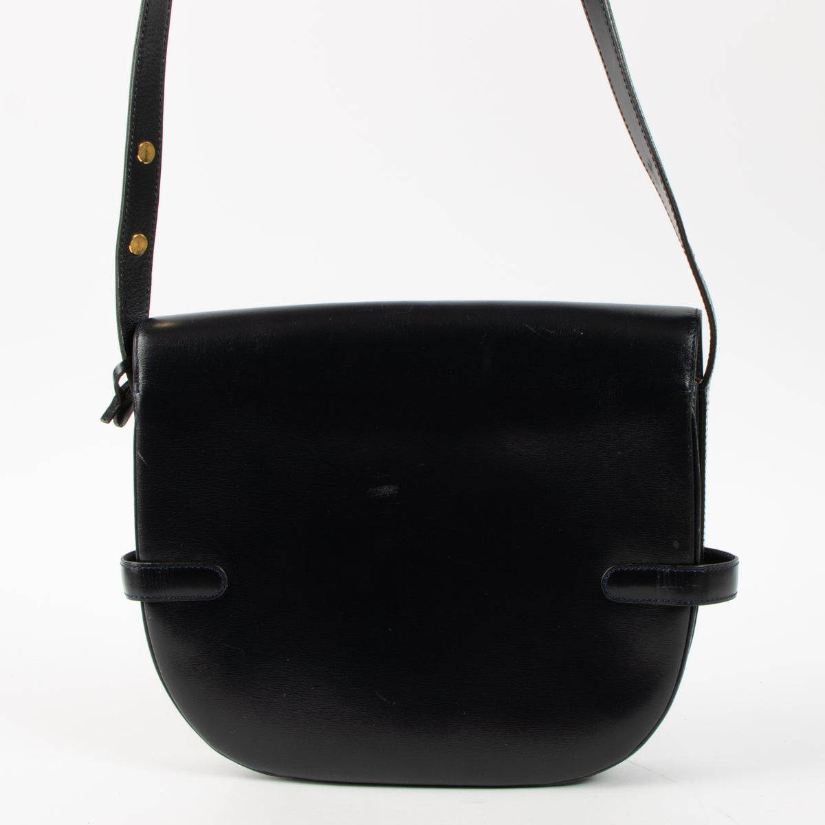 Shop this authentic Delvaux Vintage Blue Box Calf Flap Bag pre-loved on Labellov.com