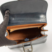 Shop this authentic Delvaux Vintage Blue Box Calf Brillant PM Bag pre-loved on labellov.com