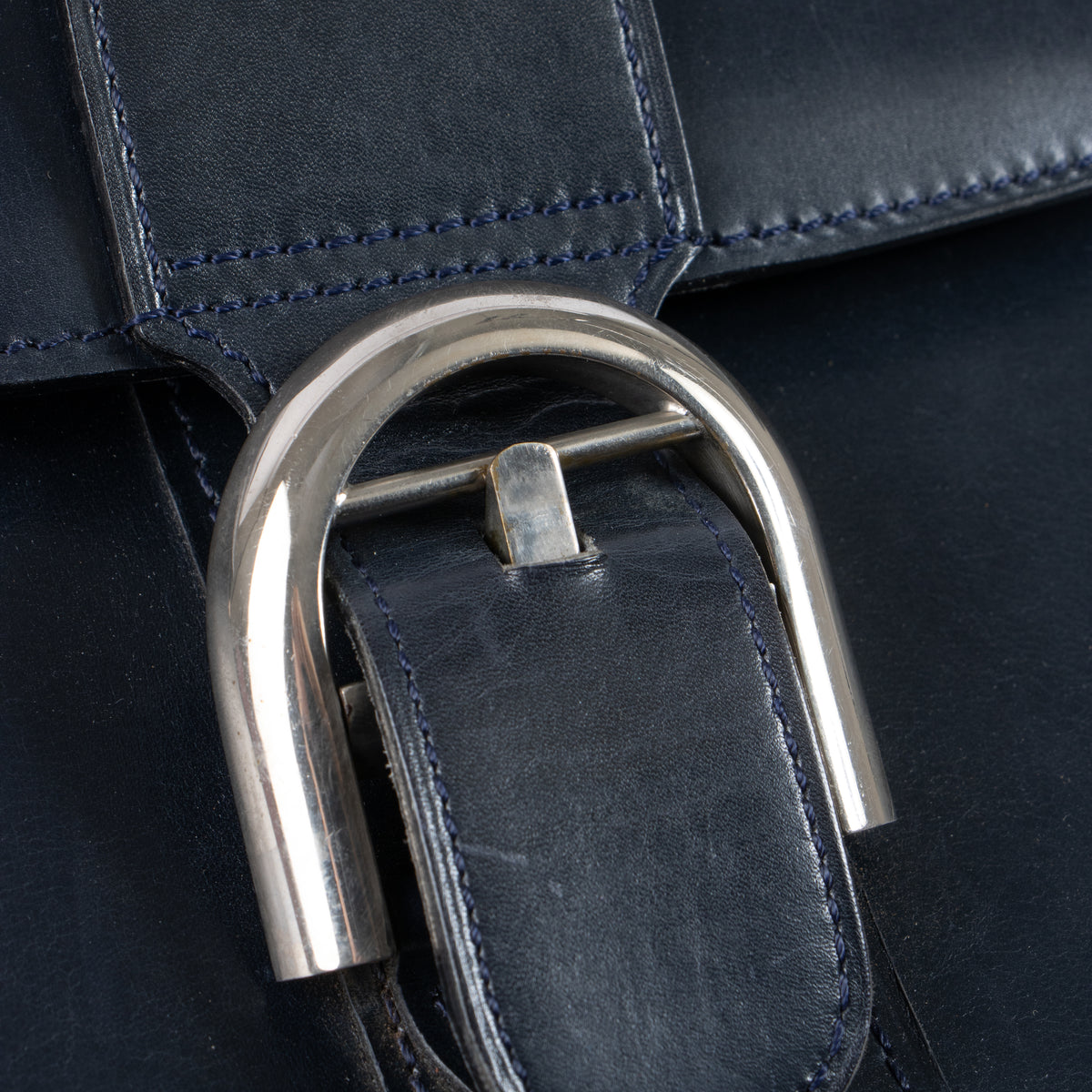 Shop this authentic Delvaux Vintage Blue Box Calf Brillant PM Bag pre-loved on labellov.com