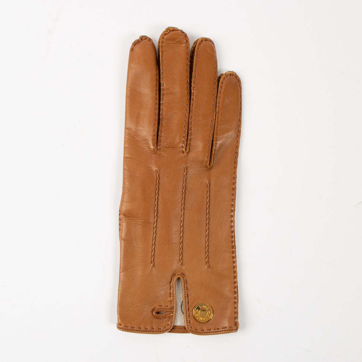 Shop the authentic Hermès Camel Lambskin Gloves - Size 7 on Labellov.com.