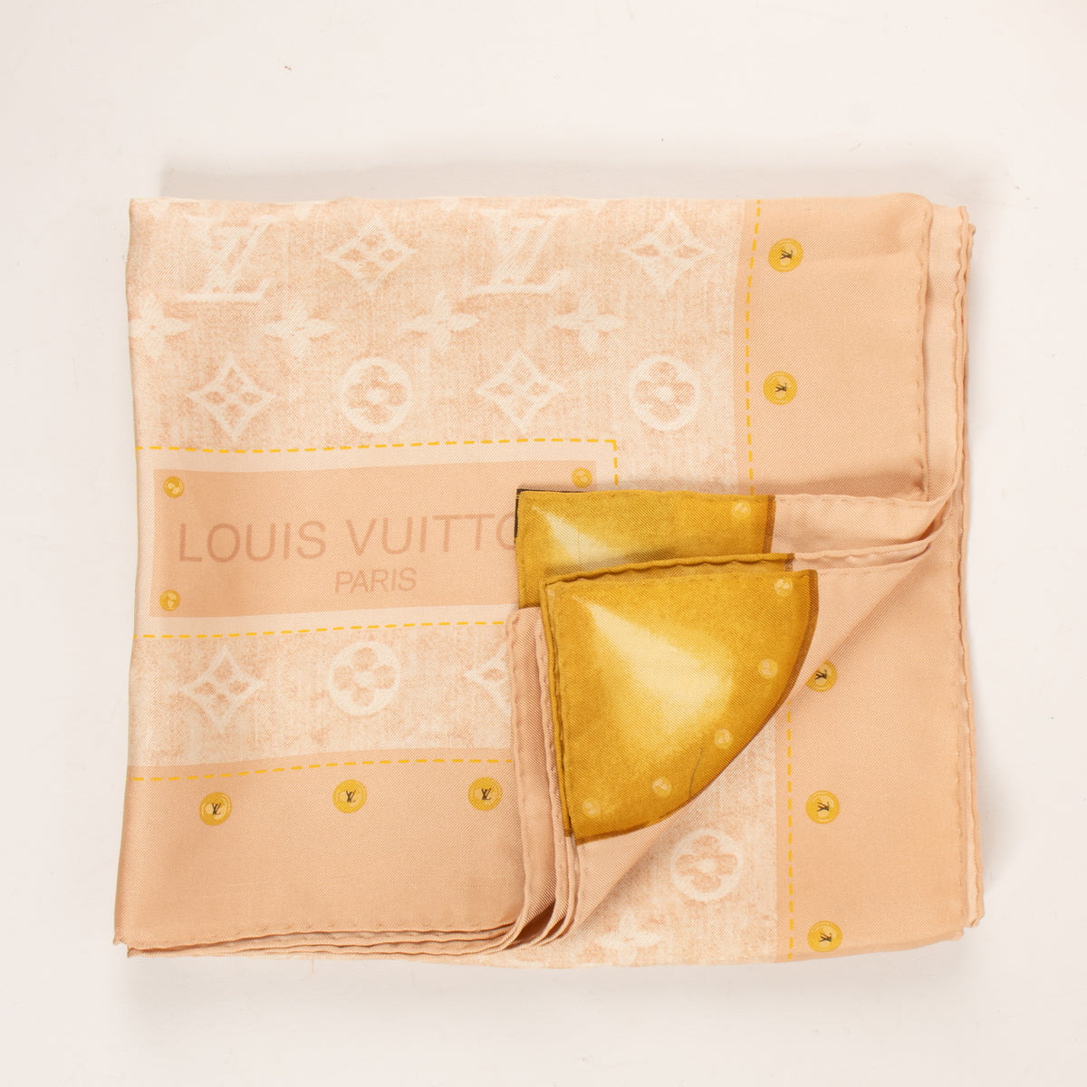 Shop this authentic Louis Vuitton Monogram Trunk Square Scarf Pre-Loved on Labellov.com