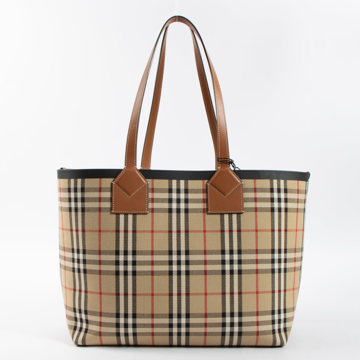 Shop this authentic Burberry Briar Brown Check Large London Tote Bag Pre-Loved on Labellov.com