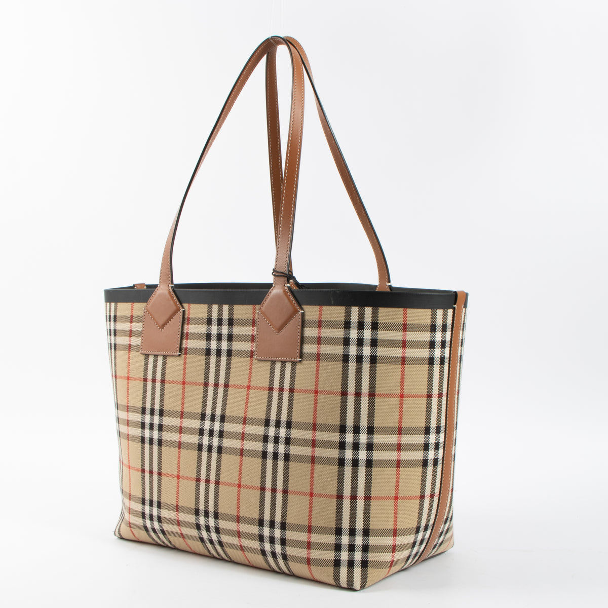 Shop this authentic Burberry Briar Brown Check Large London Tote Bag Pre-Loved on Labellov.com