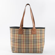 Shop this authentic Burberry Briar Brown Check Large London Tote Bag Pre-Loved on Labellov.com