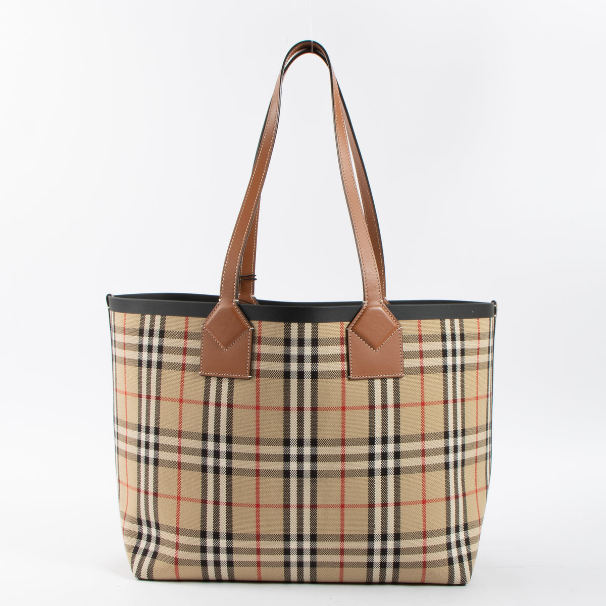 Shop this authentic Burberry Briar Brown Check Large London Tote Bag Pre-Loved on Labellov.com