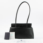 Shop this authentic luxury Prada Black Leather/Nylon Passage Medium Shoulder Bag Pre-Loved on Labellov.com