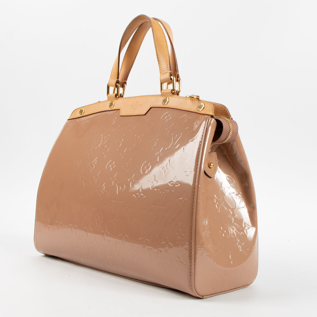Shop this authentic Louis Vuitton Beige Poudre Monogram Vernis Brea GM Bag Pre-Loved on Labellov.com