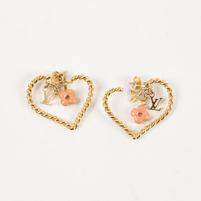 Shop this authentic Louis Vuitton Gold Tone Sweet Monogram Hoop Earrings Pre-Loved on Labellov.com