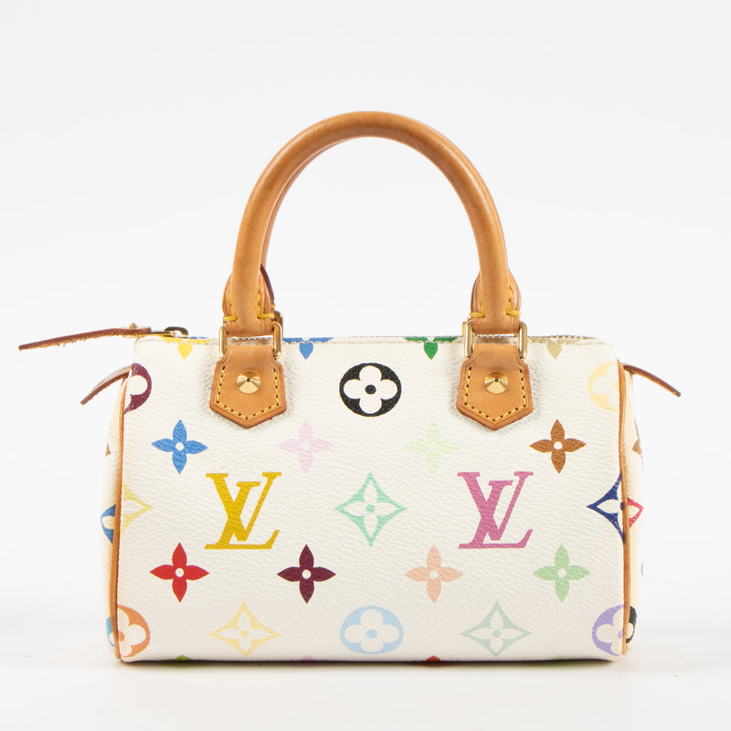 Shop this authentic Louis Vuitton x Murakami White Monogram Multicolor Speedy Mini HL Bag Pre-Loved on Labellov.com