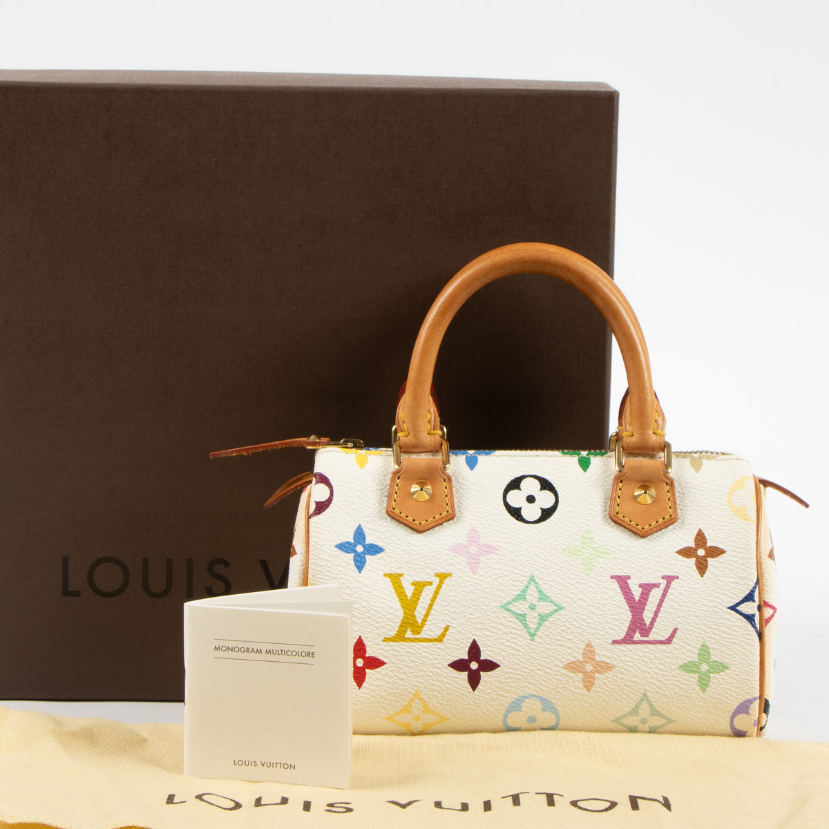Shop this authentic Louis Vuitton x Murakami White Monogram Multicolor Speedy Mini HL Bag Pre-Loved on Labellov.com