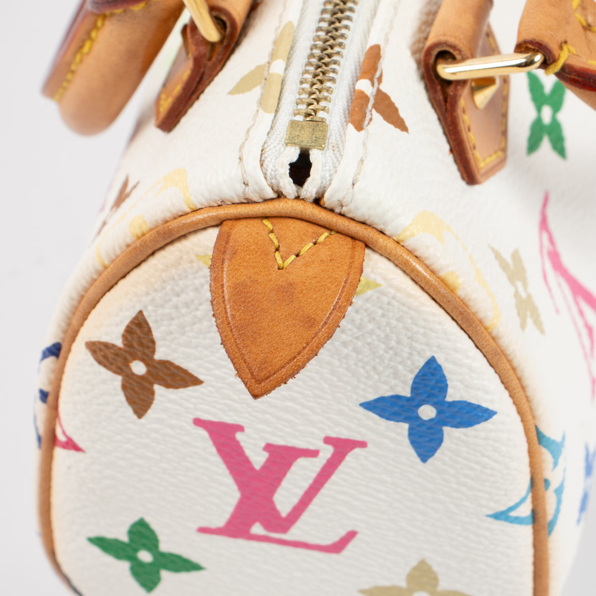 Shop this authentic Louis Vuitton x Murakami White Monogram Multicolor Speedy Mini HL Bag Pre-Loved on Labellov.com