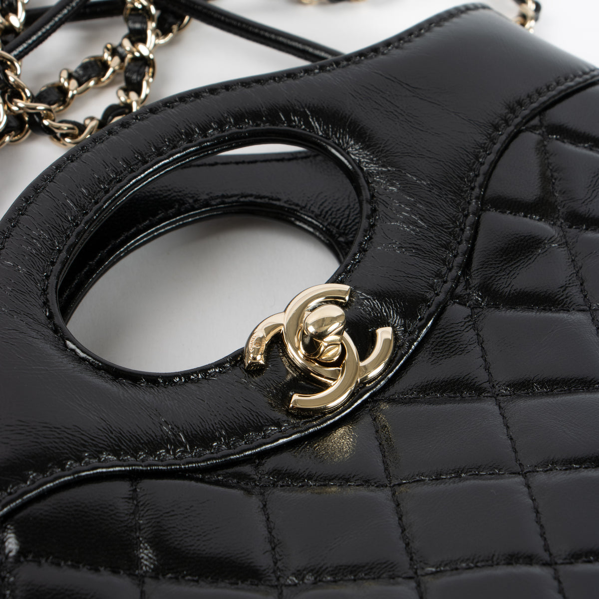 Chanel Black Shiny Lambskin Chanel 31 Mini Shopping Bag