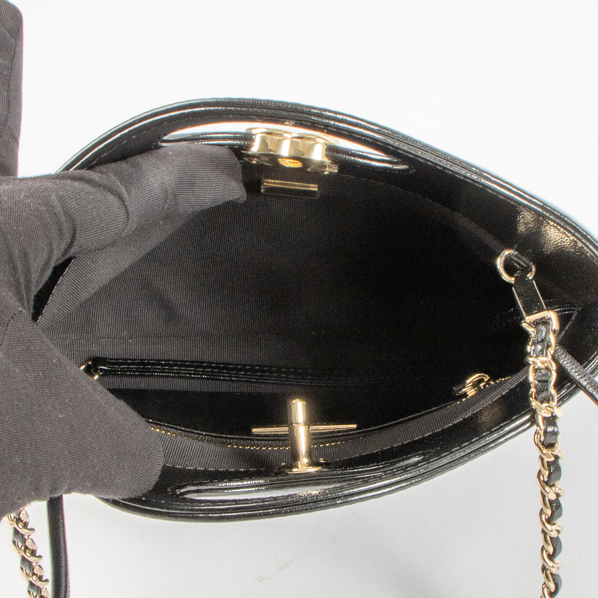 Chanel Black Shiny Lambskin Chanel 31 Mini Shopping Bag