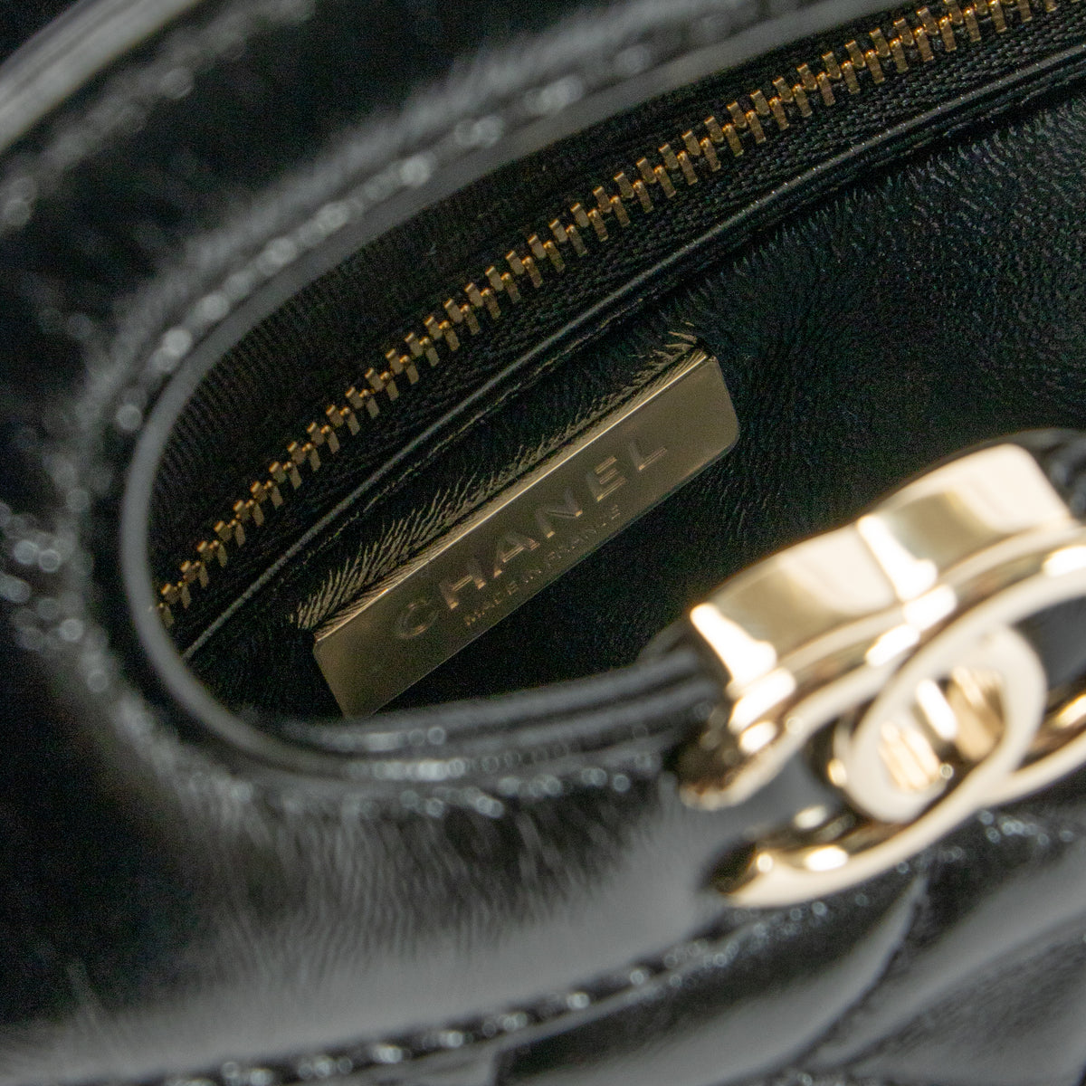 Chanel Black Shiny Lambskin Chanel 31 Mini Shopping Bag