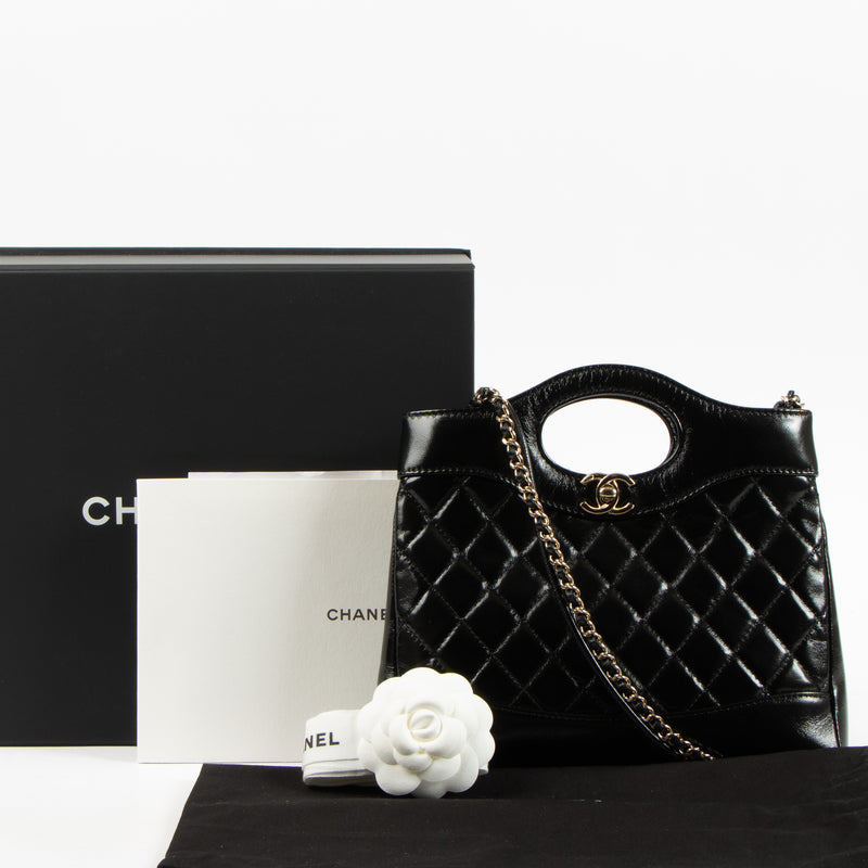 Chanel Black Shiny Lambskin Chanel 31 Mini Shopping Bag