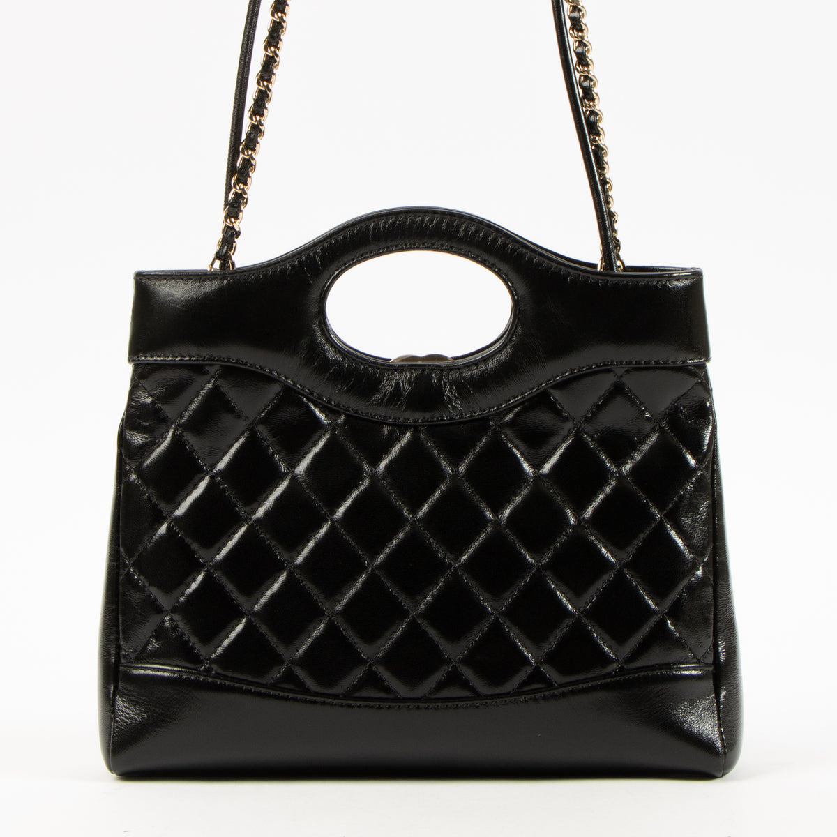 Chanel Black Shiny Lambskin Chanel 31 Mini Shopping Bag