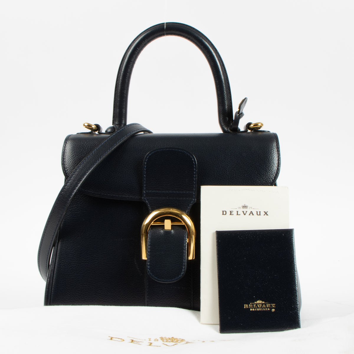 Shop this authentic Delvaux Marine Jumping Brillant PM Bag pre-loved on Labellov.com