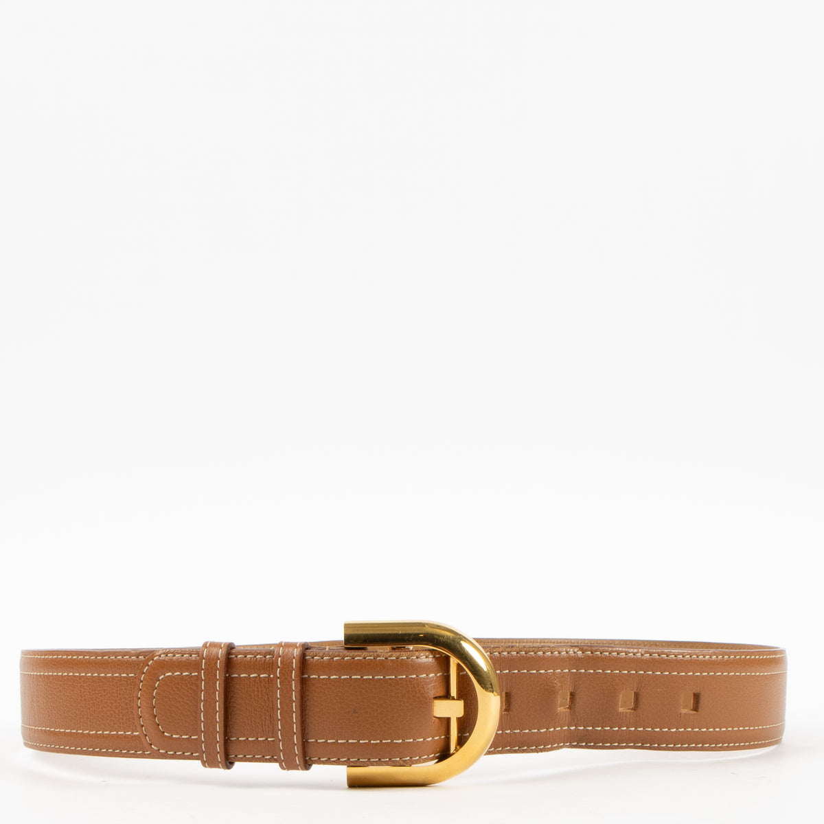 Shop this authentic Delvaux Camel Leather Opale Belt pre-loved on Labellov.com