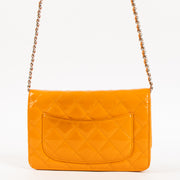 Shop this authentic Chanel Orange Patent Leather Classic Wallet On Chain Pre-Loved on Labellov.com