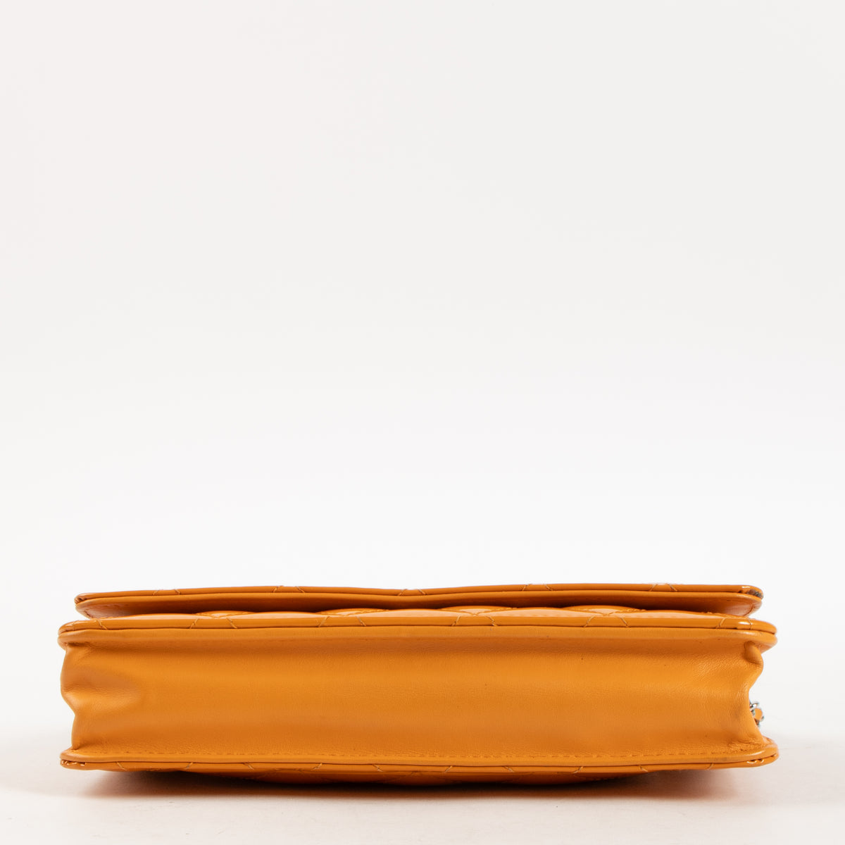 Shop this authentic Chanel Orange Patent Leather Classic Wallet On Chain Pre-Loved on Labellov.com